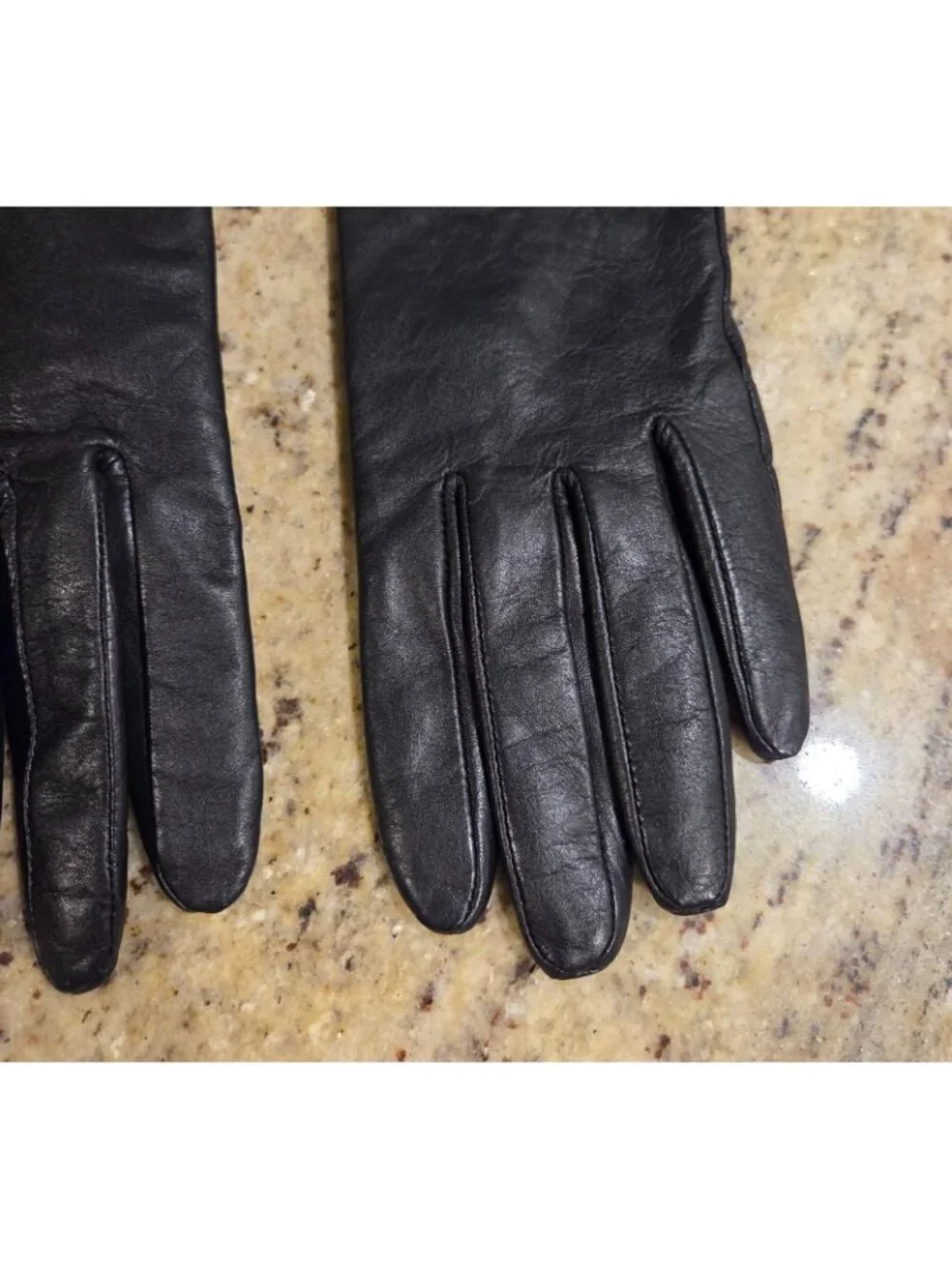 Merona Women's M/L Black Soft Leather Gloves Animal Print Lined